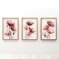 Set Of 3 Red Tropical