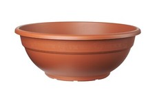 Terracotta bowl plant pot - terracotta,