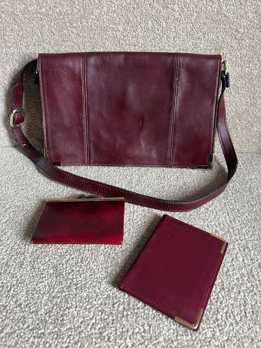 Vintage 1980s burgandy leather - burgandy,