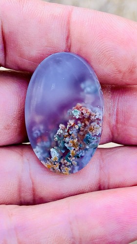 Natural plume agate cabochon - natural,