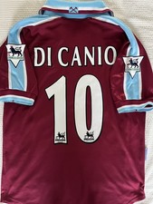 Paolo DI CANIO #10 2000/01 WEST HAM UTD Home Shirt - Small - FILA 