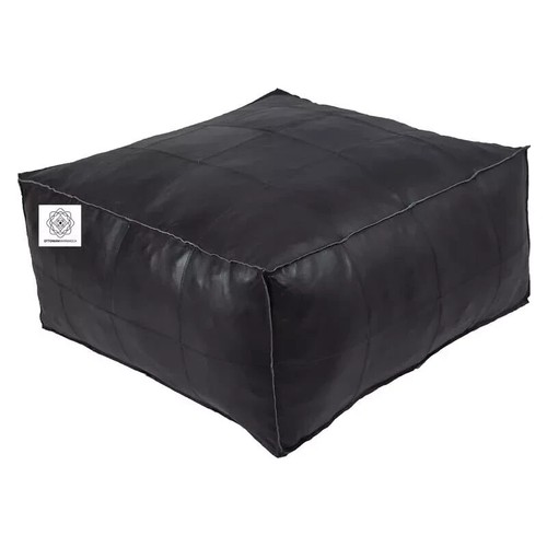 Leather pouffe ottoman - pouffe,