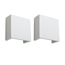 Set of 2 White Plaster Wall