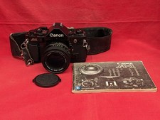 NICE CLEAN CANON A1 CAMERA WITH FD 50mm f1.4 LENS, INSTRUCTION BOOKLET & STRAP