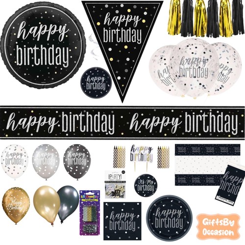 Black silver birthday - black,