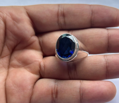 Natural blue sapphire - sapphire, men's