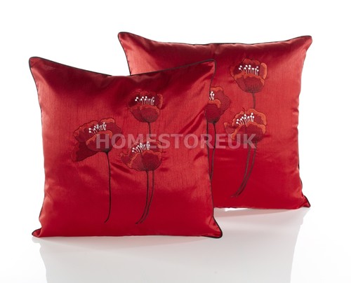 Red lined curtain - lined, silk