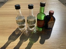 4 X Empty Miniature Spirit Bottles Cointreau, Marie Brizard, Dow’s