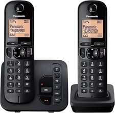 Panasonic KX-TGC222EB Cordless Phone, Twin Handset with Answering Machine