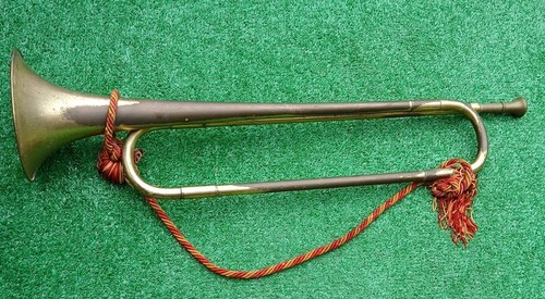 Vintage long brass bugle with - vintage,