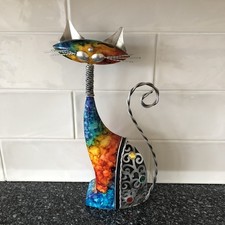 Hand Painted Metal Cat