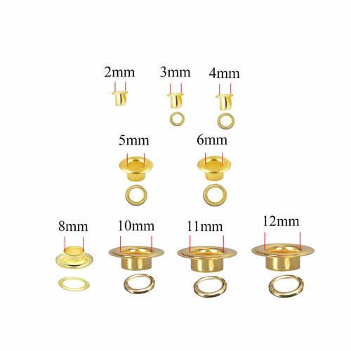 Brass eyelets with washers - brass,