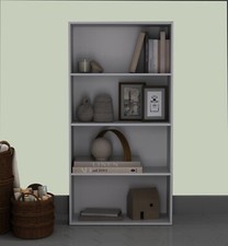 4 Tier Wide Wooden Bookcase