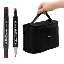 Large Capacity Art Marker Pen Storage Bag Canvas  Hand-held   Stationery