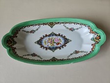 Vintage Noritake Oval Dish Relish Green & Floral 24.5cm Long