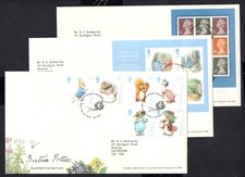GB - 2016 Beatrix Potter Set, MS and Booklet Pane on 3 x First Day Cover