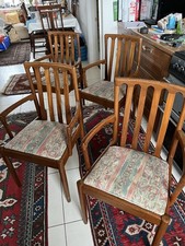 1960’s Meredew Teak Carver Dining Chairs X 4