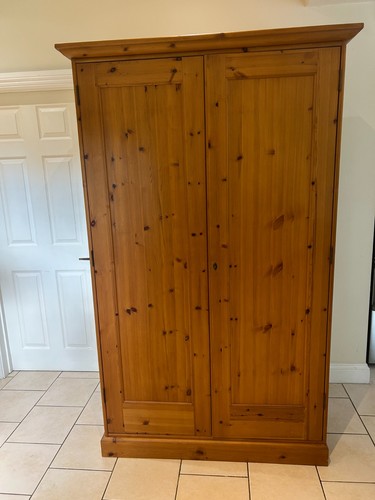 Solid pine wooden wardrobe - pine,