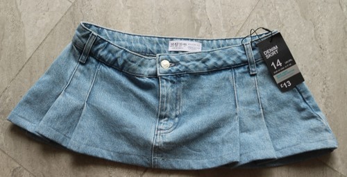 Denim pleated micro mini - ,