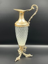 Beautiful vintage silver plate & glass claret jug, 36.5 cm tall.