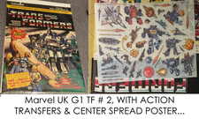 TRANSFORMERS G1 UK Marvel Comics # 2, WITH FREE ACTION TRANSFERS 1984