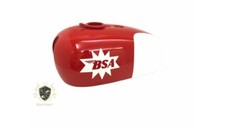 BSA Spitfire Hornet 2 Gallon Red & White Painted Aluminum Petrol Tank With Cap|