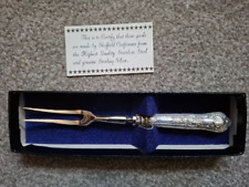 STERLING SILVER HANDLE PICKLE FORK KINGS PATTERN BOXED 2 TINE HALLMARK SHEFFIELD