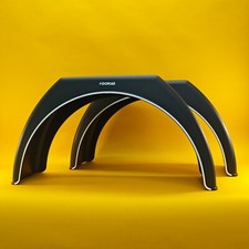 Single Wheel Mudguards PAIR Flat Top Plastic 880 x 260mm Black Mud Flap Domar UK