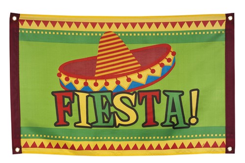 Mexican fiesta fabric flag - fiesta,