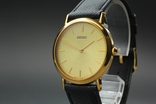 Vintage [N MINT] New Batt Seiko Dolce 5E61-0A90 Gold Qz Mens Watch From JAPAN