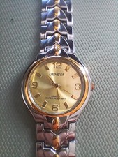 Geneva watch with metal strap and new battery