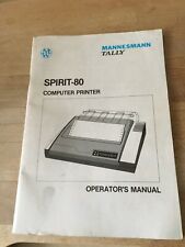 Printer Manual for Spirit 80 Printer Mannesman Tally