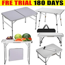 Folding Table Camping Buffet Wedding Market Garden Party Car Boot Stall Picnic