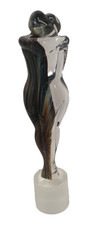 Italian Glass Statue Signed Lovers