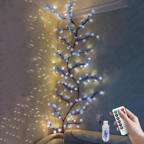 Blue cherry blossom - cherry, led