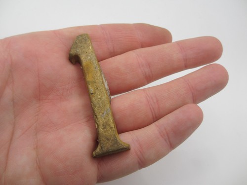 Vintage brass house number - vintage,
