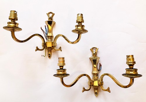 Pair brass arm wall - 2-arm,