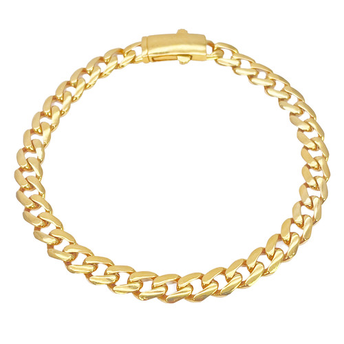 22ct gold cuban - bracelet, curb