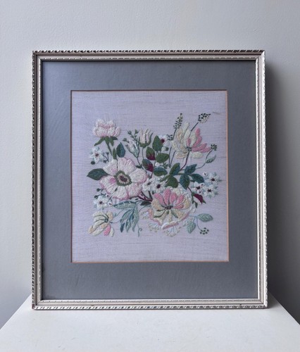 Vintage needlepoint flower - vintage,