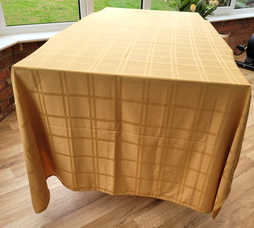 Gold polyester tablecloth - polyester,