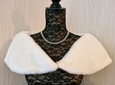 Faux Fur Wrap White Ivory