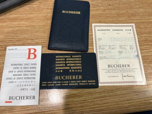 Bucherer watch paperwork - , &