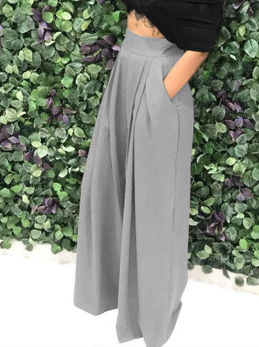 Women elastic waist culottes - waist,