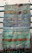 Vintage Moroccan Boucherouite straw rug 140 x 82 cm