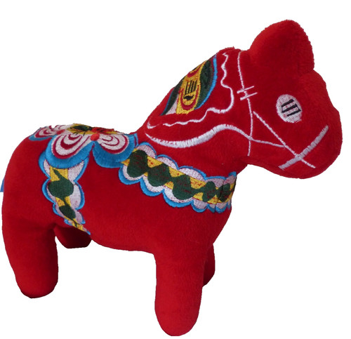 Dala horse red embroidered - dala,