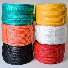 6MM COLOURED POLYPROPYLENE POLY ROPE - BLACK WHITE RED GREEN YELLOW EVERLASTO