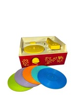Fisher Price Record Player 1971 5 Discs Music Box FP 995 Tested Working Vintage