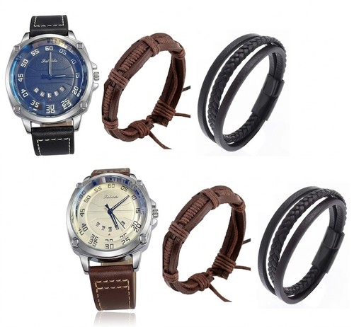 Men watch gift set quartz - men's,
