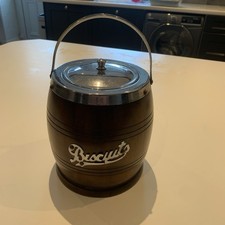 Vintage Wooden Biscuit Barrel