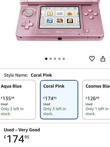Nintendo 3ds coral pink - coral,